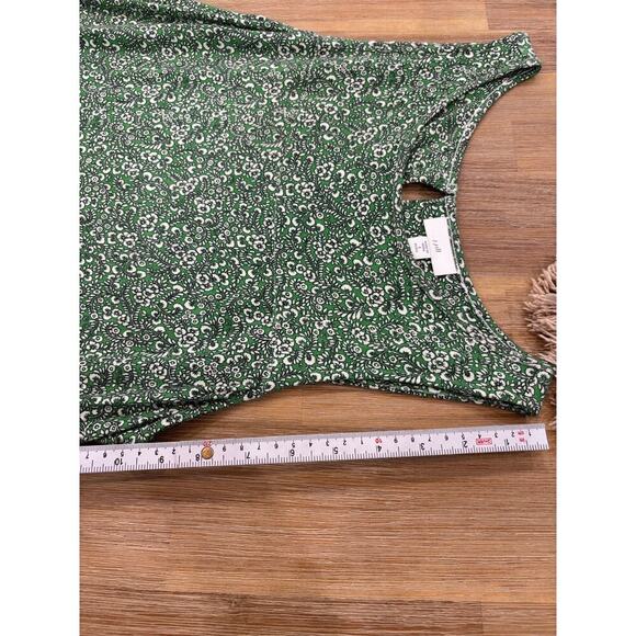 J. Jill Floral Print Green Maxi Dress - Size Small petite - Peasant, Bohemian - Picture 7 of 12